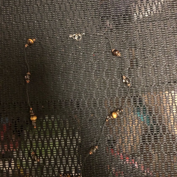 Tiger’s Eye & Smoky Quartz Knotted Necklace- 577 $12 or 🎉 - Picture 2 of 3